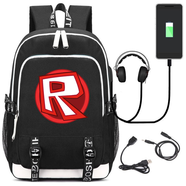 Roblox Big Capacity School Backpack Bookbag With Usb Charging Port - roblox backpack roblow print schoolbag book bag bag pack handbag travelbag