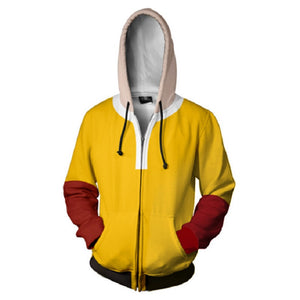 Anime One Punch Man Hoodies Oppai Saitama Zip Up Hooded Sweatshirt Mosiyeef - one punch man outfit roblox