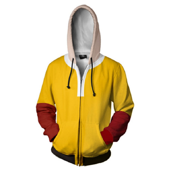 Anime One Punch Man Hoodies Oppai Saitama Zip Up Hooded Sweatshirt Mosiyeef - roblox saitama hoodie