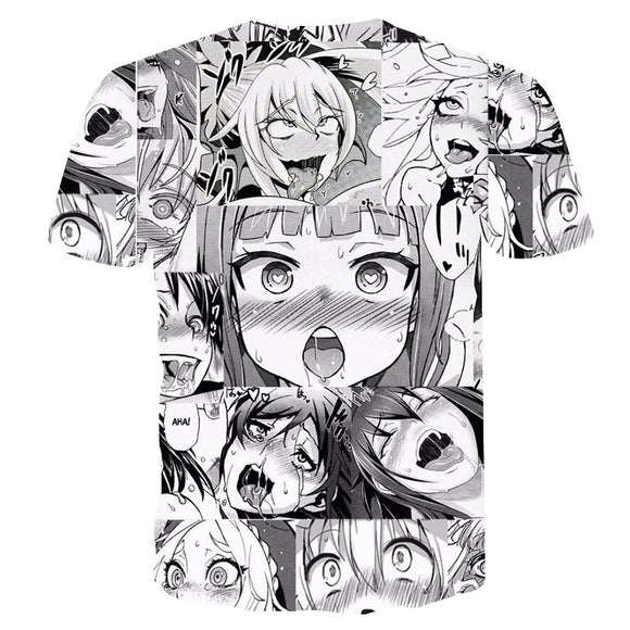 Funny Anime Ahegao Face Short Sleeves T Shirts Hentai Funny Mosiyeef - ahegao hoodie roblox shirt