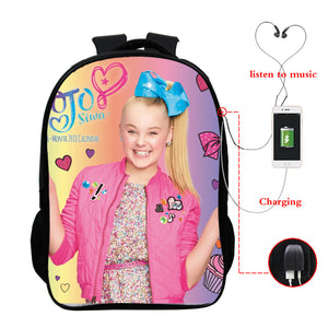 Jojo Siwa Print Kids Youth Backpack School Bag With Charging - jojo siwa roblox music code