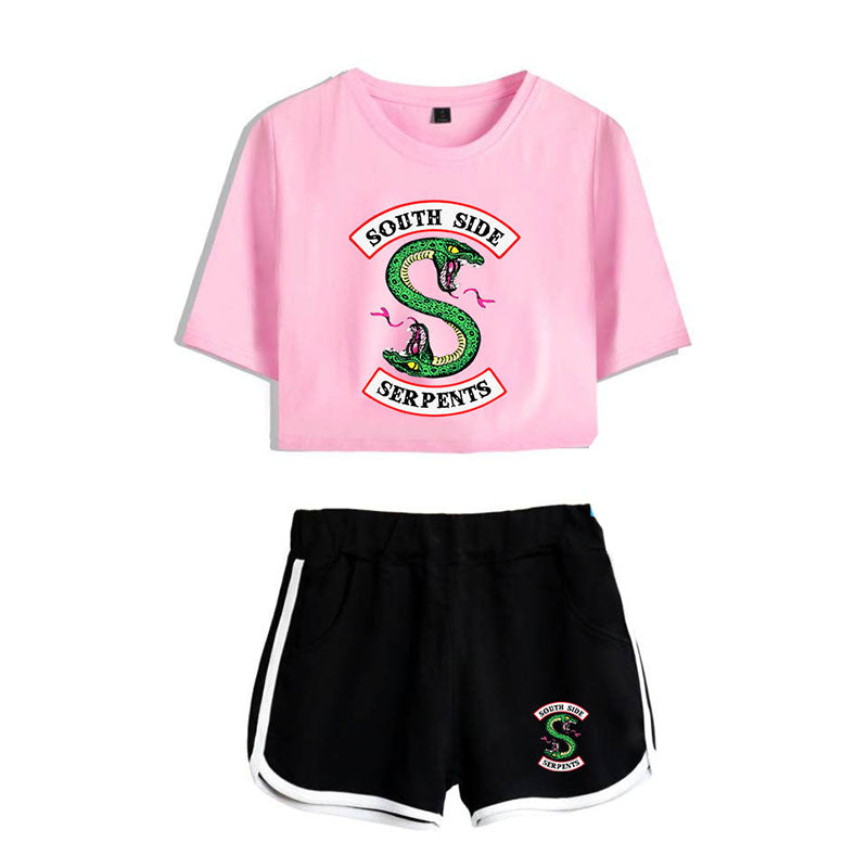 Riverdale Clothing Crop Top T Shirt And Shorts Suit For Girls Wowen Mosiyeef - roblox riverdale clothes