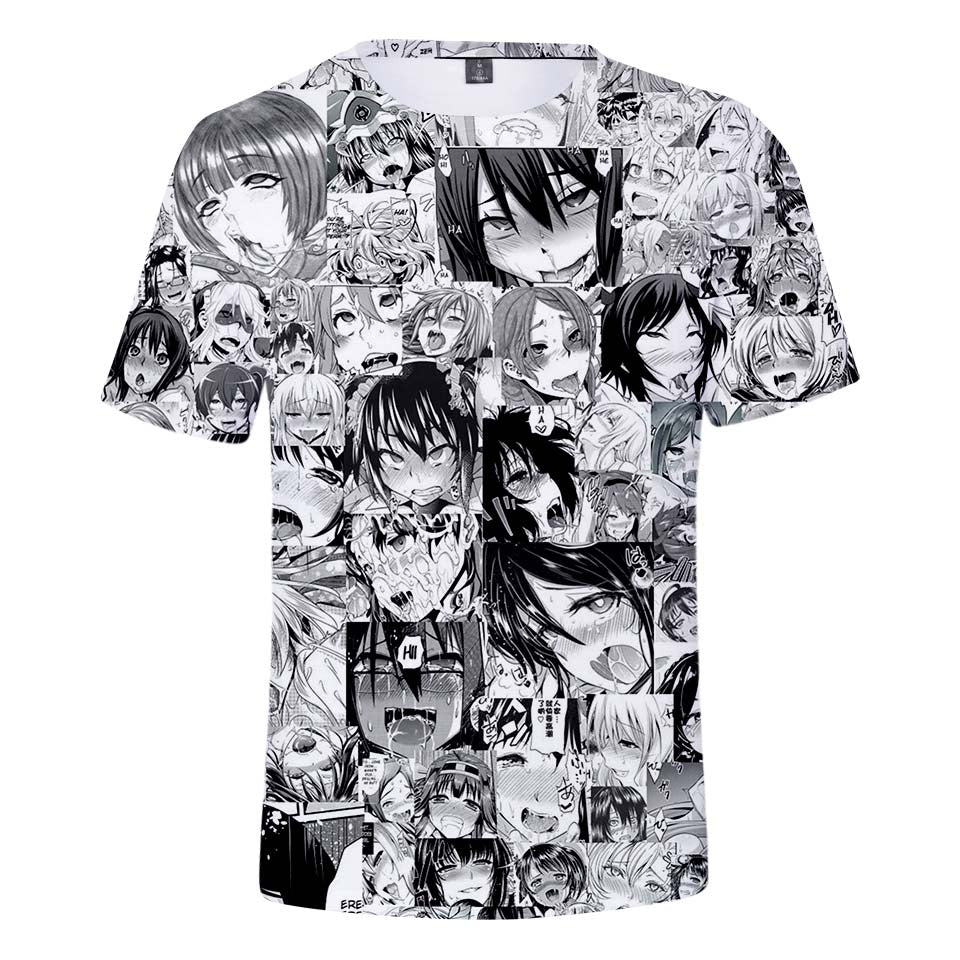 Anime Ahegao Shirts Funny Ahegao Face Short Sleeves T Shirts For Summer Mosiyeef - ahegao roblox t shirt