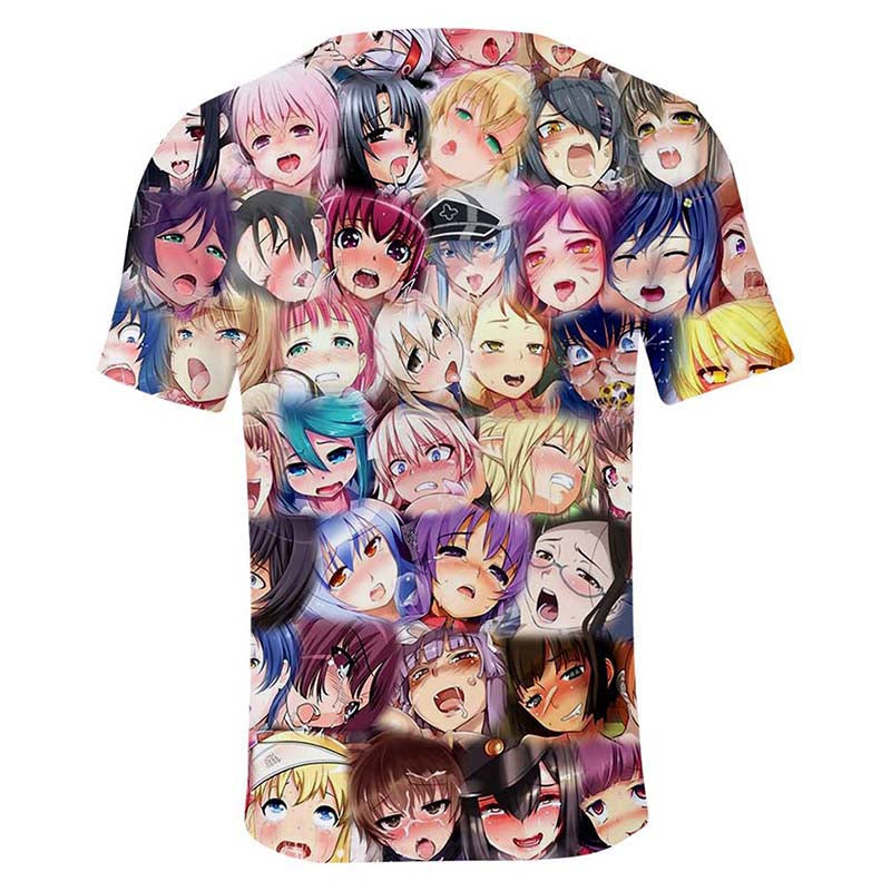 Anime Ahegao Shirts Funny Ahegao Face Short Sleeves T Shirts For - cute roblox anime t shirt
