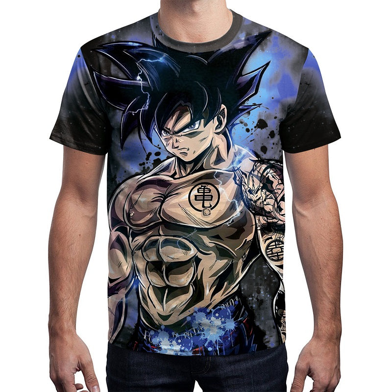Anime Dragon Ball Z Super Saiyan Goku Muscle Short Sleeves Shirt Mosiyeef - roblox anime muscles shirt