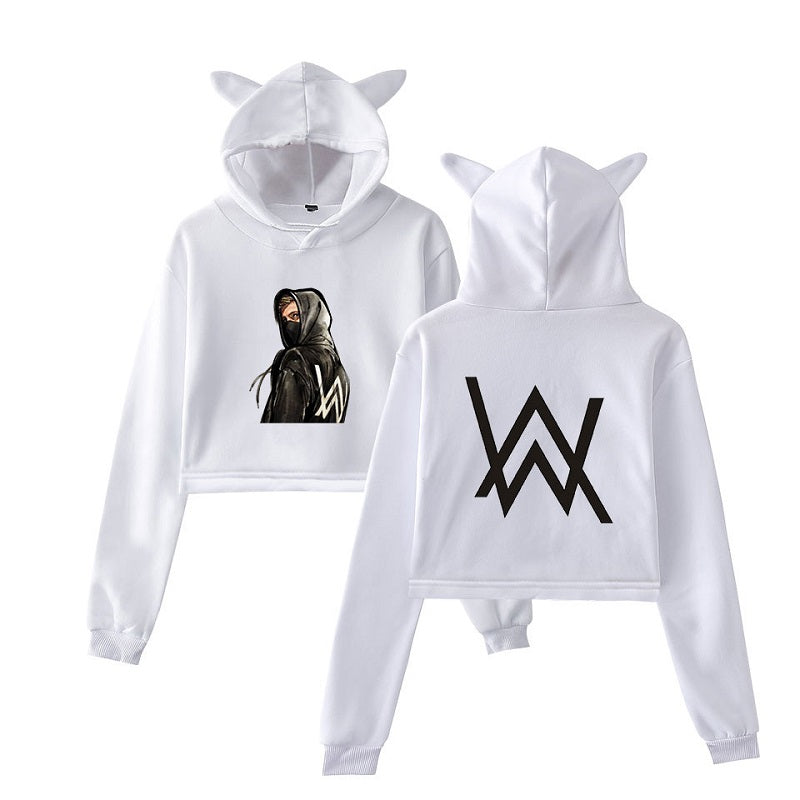 Alan Walker Baseball Cat Ear Crop Top On My Way Hoodie Mosiyeef - alan walker hoodie roblox