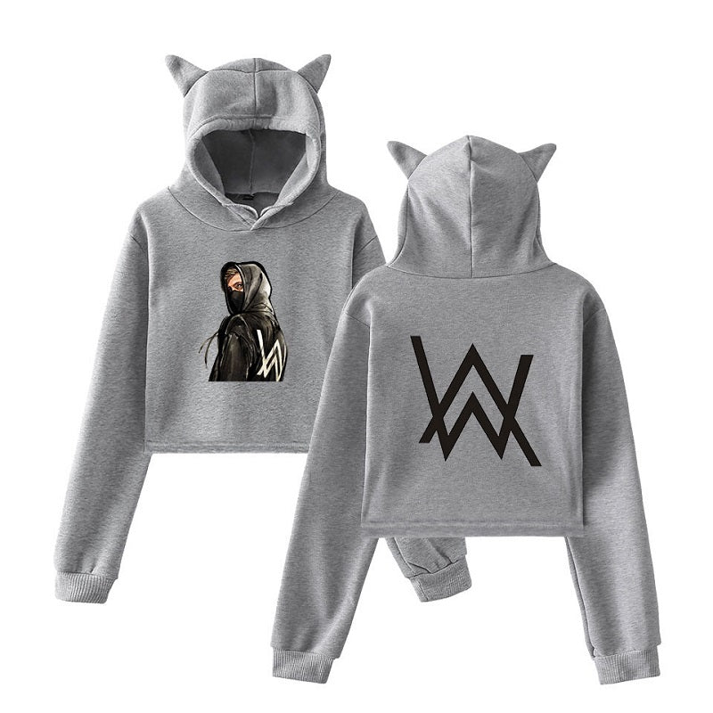 Alan Walker Baseball Cat Ear Crop Top On My Way Hoodie Mosiyeef - alan walker hoodie roblox