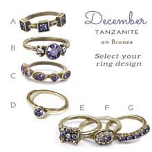 Load image into Gallery viewer, Stackable December Birthstone Ring - Tanzanite Blue