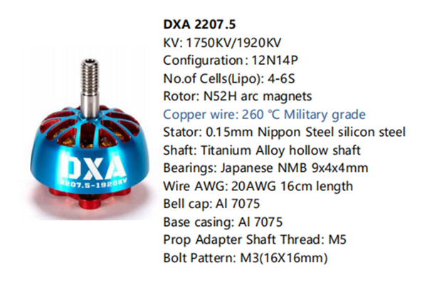 BROTHERHOBBY 2207.5 DXA MOTORS 1750KV