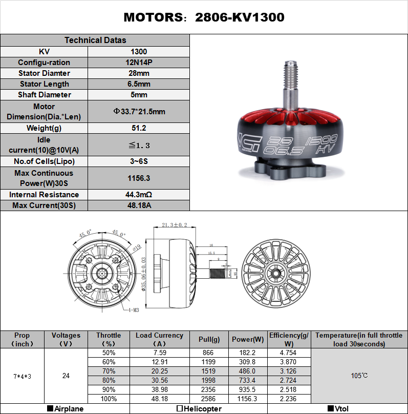 Xing X2806.5 1300Kv