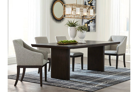 modern glam dining set that seats up to 8 people