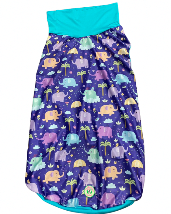 Purple Elephant Paradise - PAWJama with Mint & Trim/Sleeves