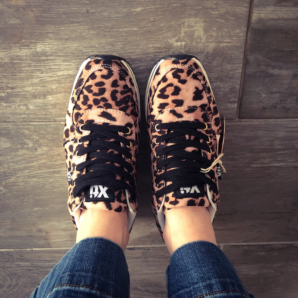 xti leopard print trainers