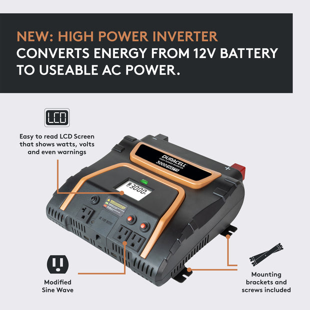 Negende bewonderen Stier Duracell 3000 Watt High Power Inverter – Battery-Biz