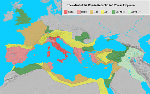 map of Roman territory through time