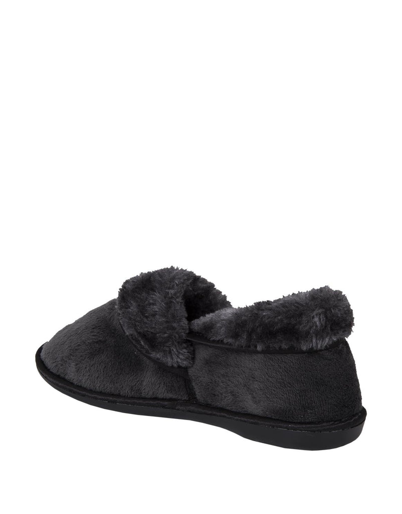 black fluffy slipper boots