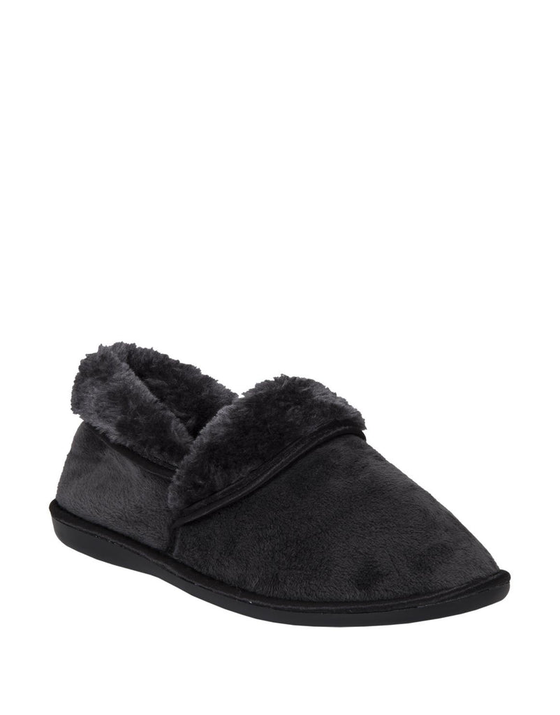 black fluffy slipper boots