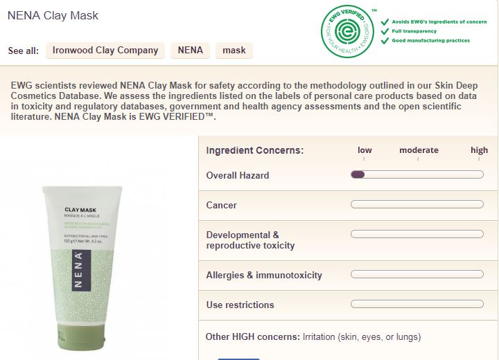 NENA Skincare products are EWG Verified
