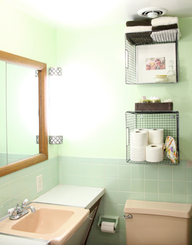 green tile bathroom, bathroom hacks for relaxation