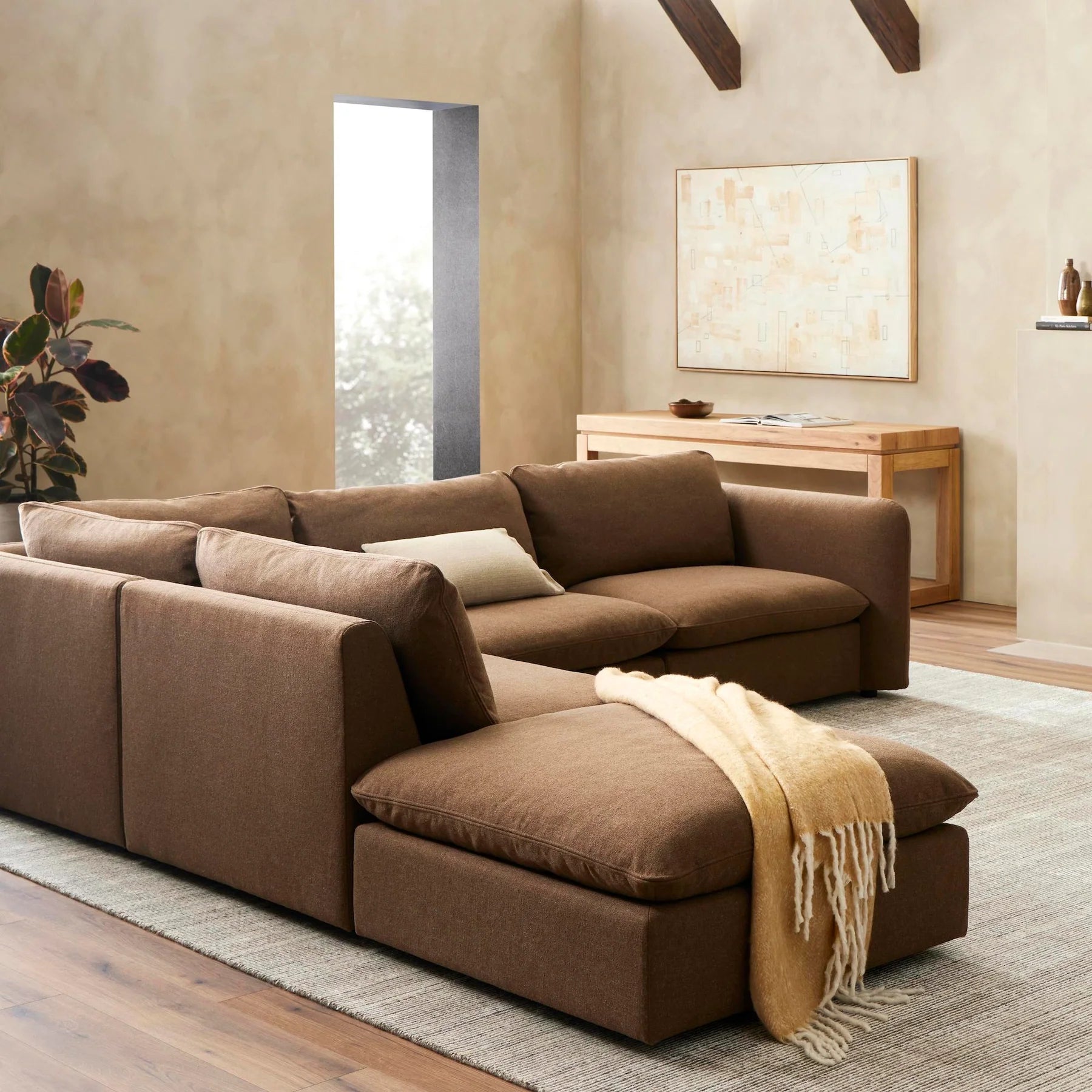 Performance Linen Fabric Sectional