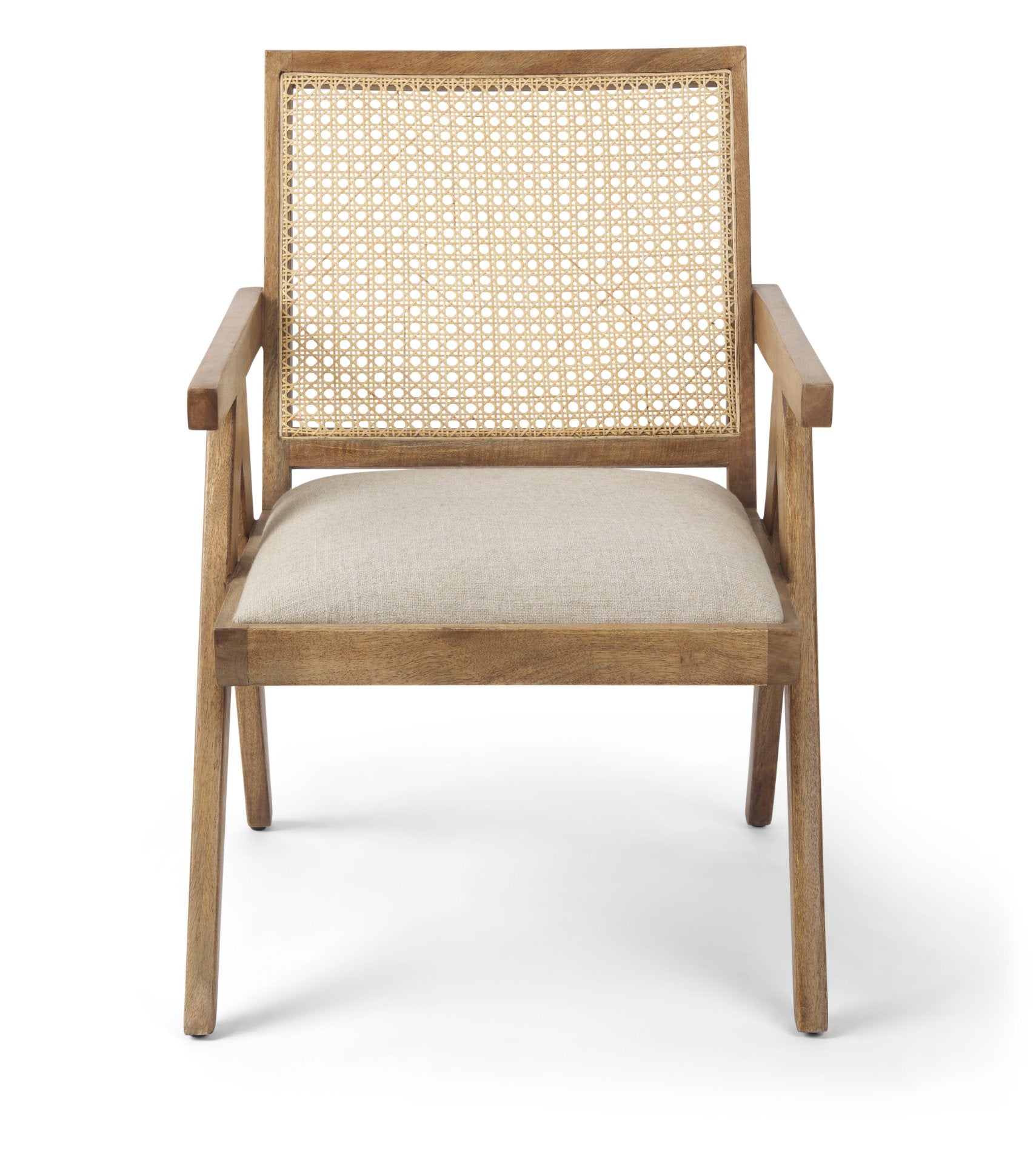 cane and fabric chair