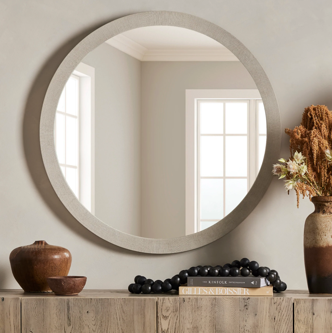 Small Gold Round Minimalist Wall Mirror