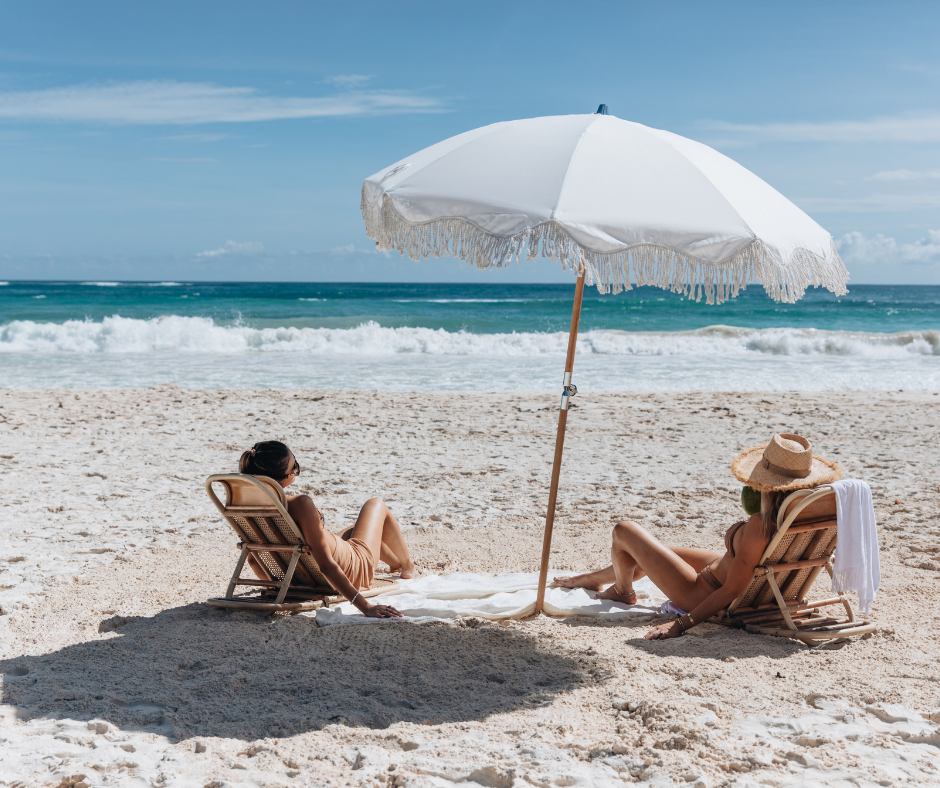 Tulum Collection - StyleMeGHD - White Fringe Umbrella