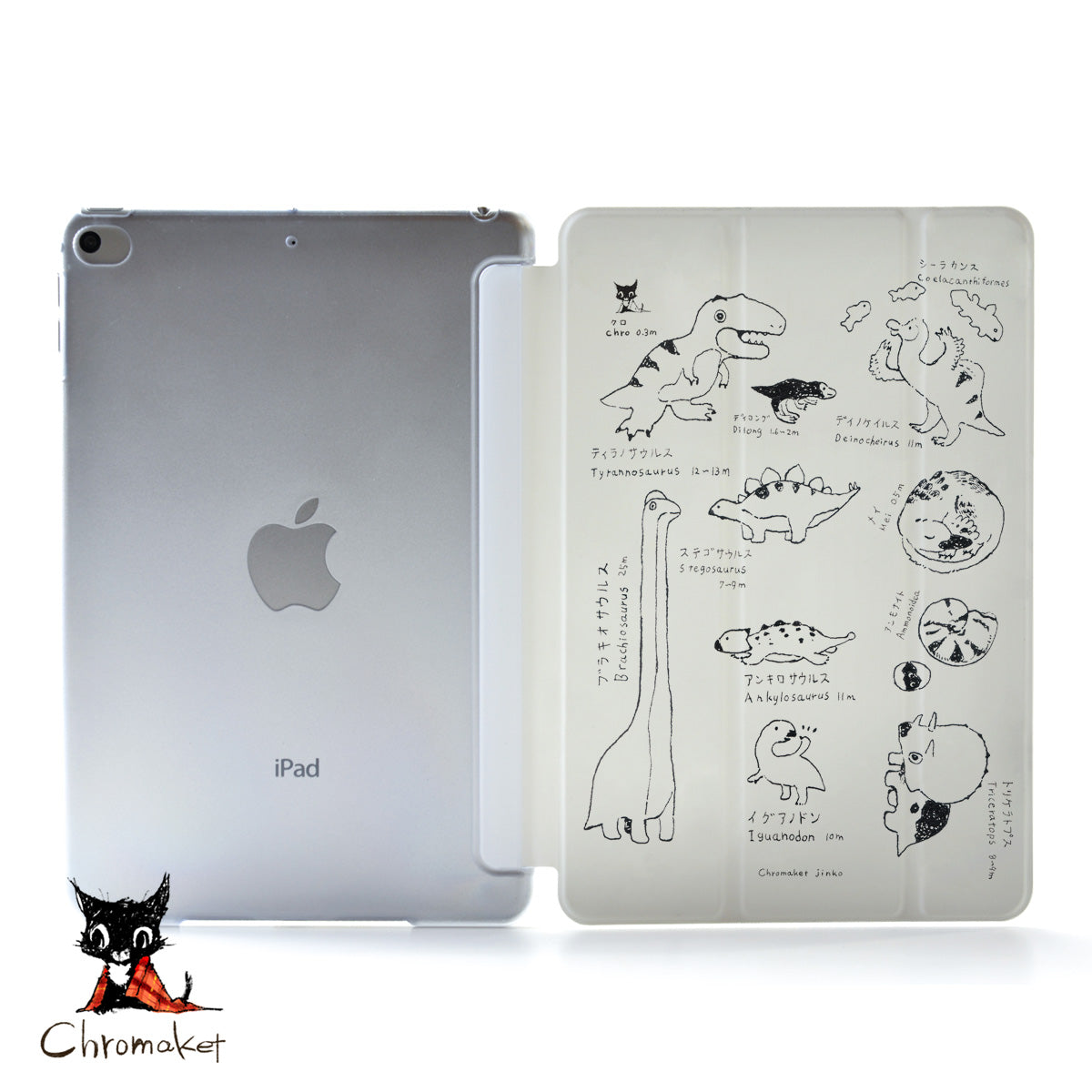 Ipad ケース 第7世代 第6世代 10 2 Ipad Pro 12 9 11 10 5 9 7 おしゃれ かわいい 恐竜 モノト ン 名 スマホケースのcase Garden