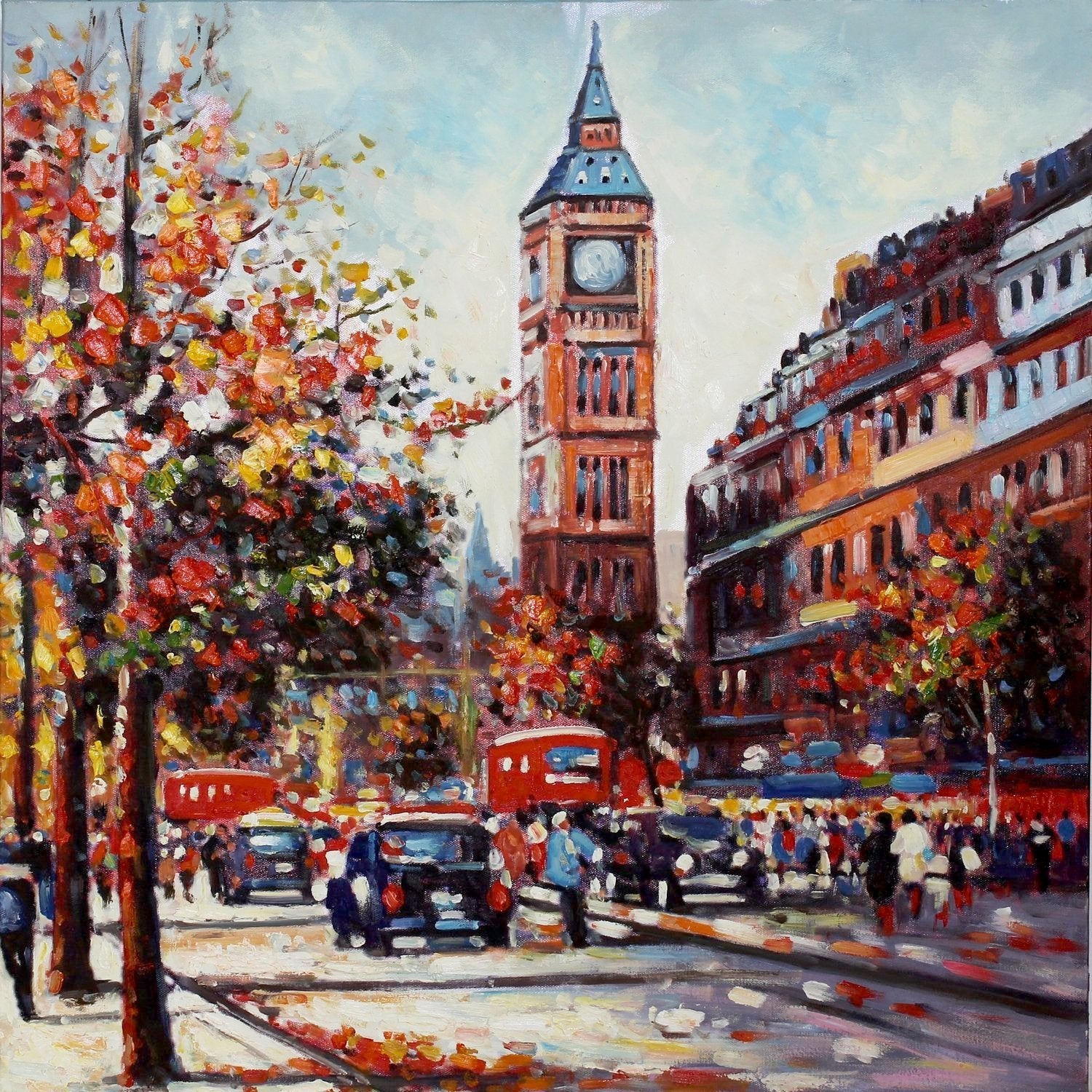 Британская улица Биг Бен живопись