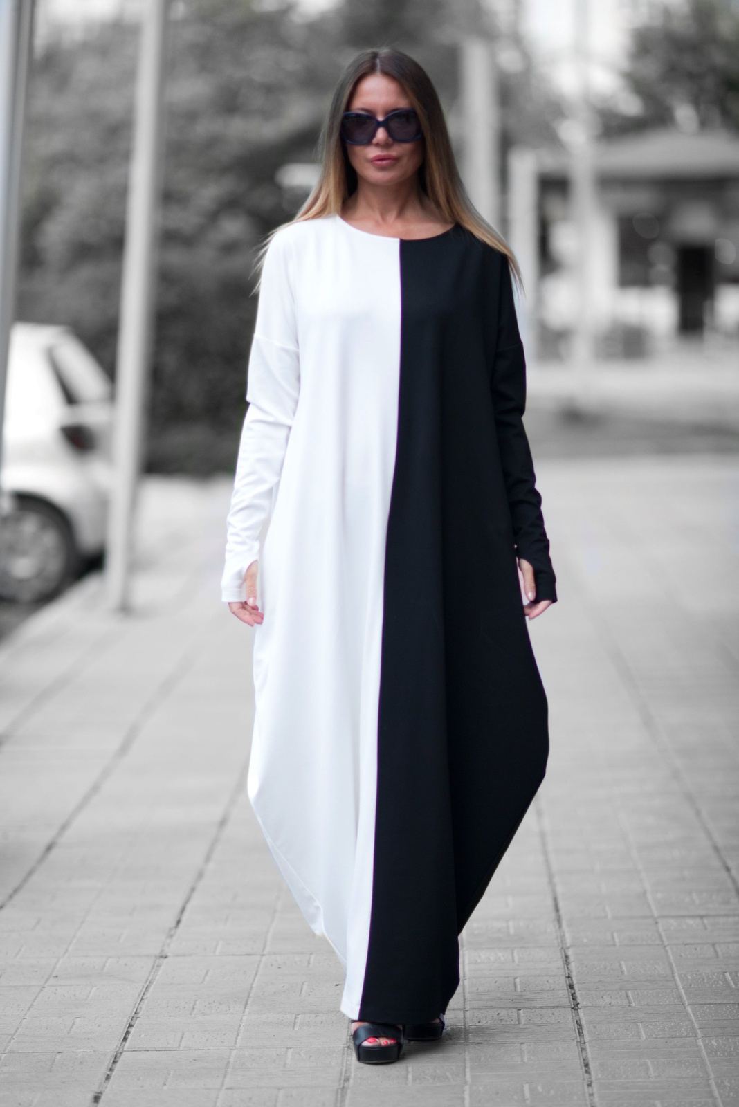 Black and White Cotton Dress | missodd.com | Reviews on Judge.me