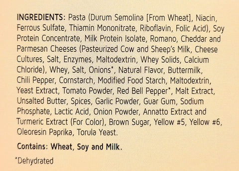 Spicy Cheesy Pasta Ingredients