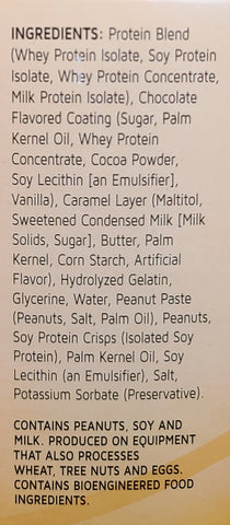 Caramel Crunch Bar Ingredients