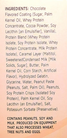 Caramel Nut Bar Ingredients