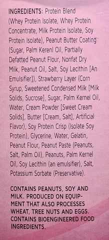 12g Protein Peanut Butter and Jelly Bar Ingredients