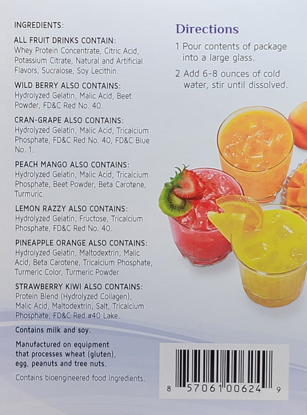 High Protein Fruit Drink Variety Pack Ingredients