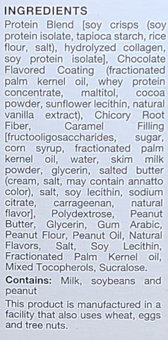 ProtiDiet Peanut Butter Caramel Crisp Protein Bar Ingredients