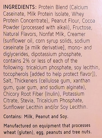 Chocolate Peanut Butter Shake Ingredients