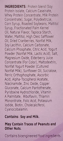 Double Berry Bar Ingredients