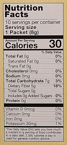 Tropical Fruit Fiber Drink Nutrition Facts