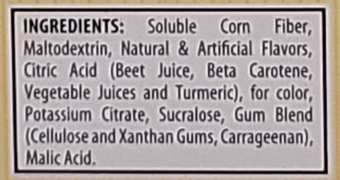 Tropical Fruit Fiber Drink Ingredients