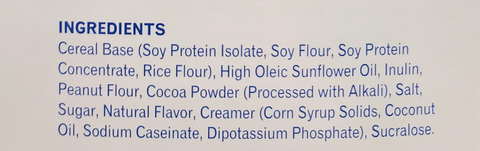 Healthwise Chocolate Peanut Butter Cereal Ingredients