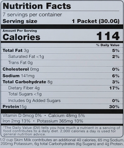 Cocoa Cereal Nutrition Facts