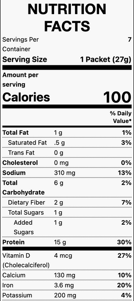 Pea Protein Vanilla Shake Nutrition Facts
