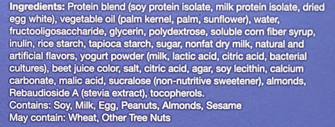 Proti VLC Fluffy Berry Bar Ingredients
