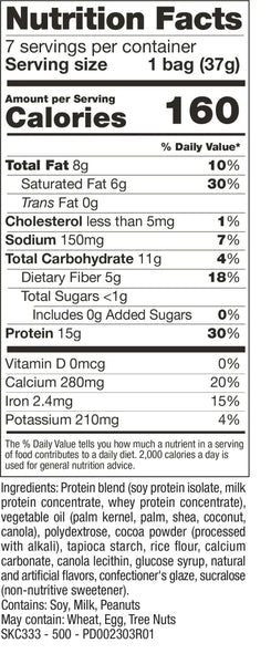 Proti Soy Snacks Chocolate Nutrition Facts and Ingredients