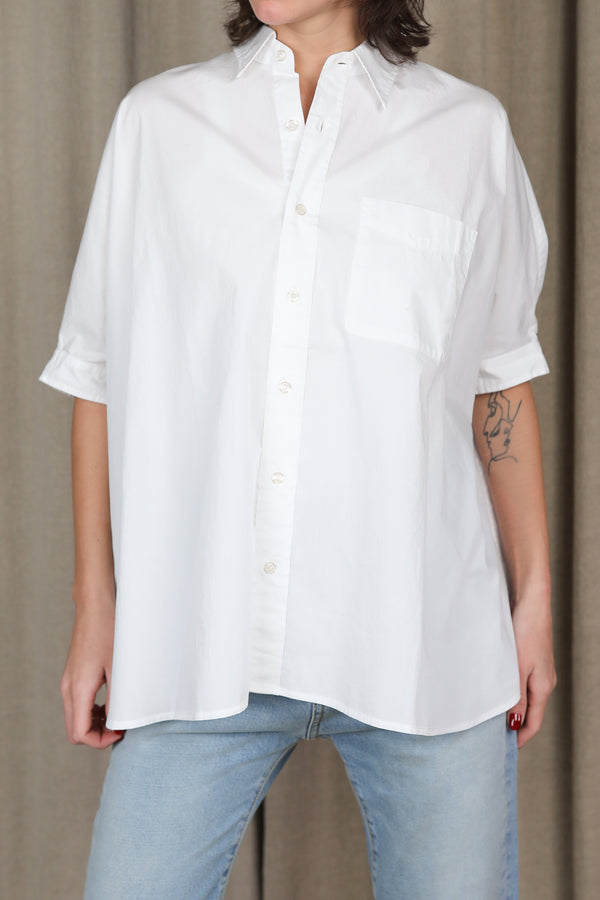 Bluse Oversized Boxy in Weiss