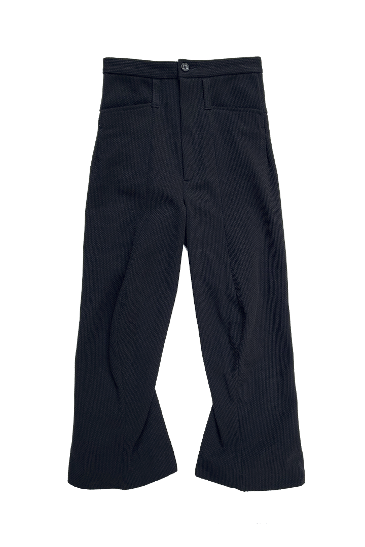 3d shaped trousers - sashiko black 23AW - KOZABURO online store