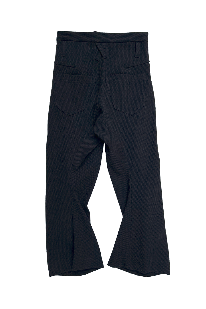 3d shaped trousers - sashiko black 23AW - KOZABURO online store