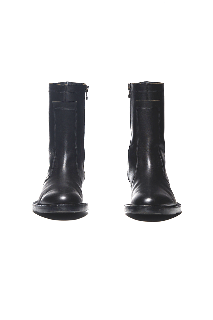 Ankle zip-up boots black calf 23SS - KOZABURO online store