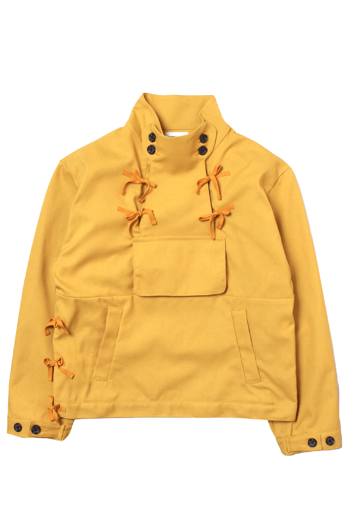 Unlined hopsack monk jacket yellow 22SS - KOZABURO online store